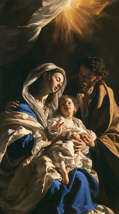 La Sainte Famille — L’Enfant sous la draperie céleste