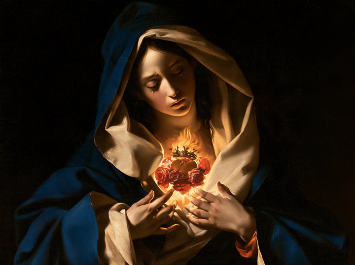 Le Cœur immaculé de Marie — Le Cœur couronné dans le pli d’ivoire