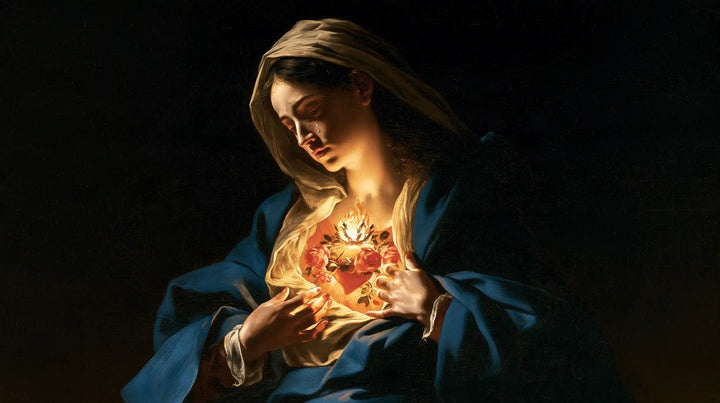 Le Cœur immaculé de Marie — Le Cœur éclairant la joue penchée