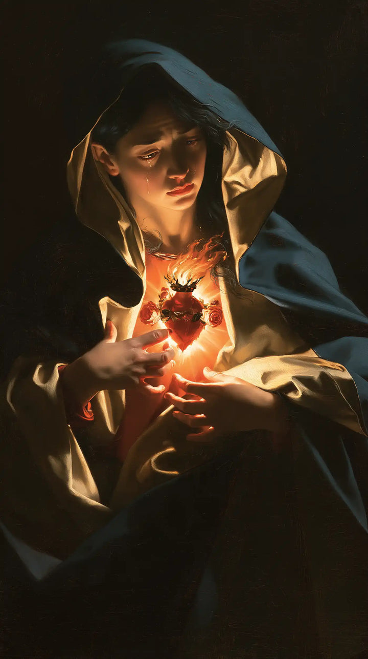 Le Cœur immaculé de Marie — La Flamme entre les paumes d’ivoire