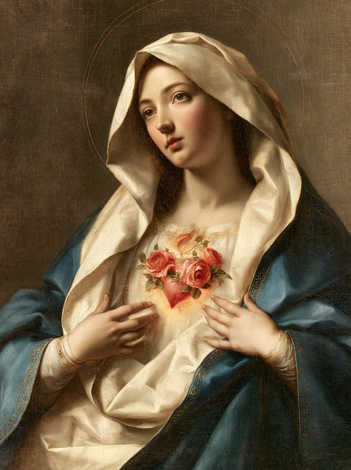 Le Cœur immaculé de Marie — Le Regard lointain au-dessus des roses tendres