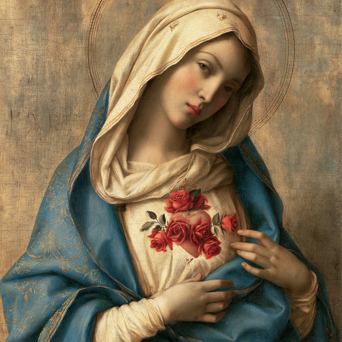 Le Cœur immaculé de Marie — La Tête penchée sur la guirlande écarlate