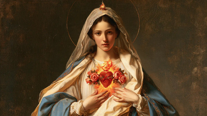 Le Cœur immaculé de Marie — La Flamme entre les roses jumelles