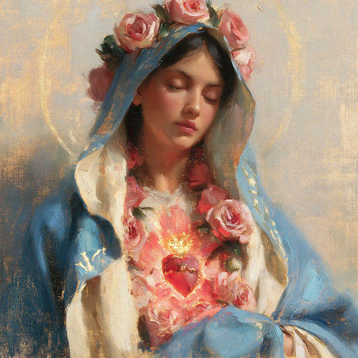 Le Cœur immaculé de Marie — La Couronne rose dans le silence bleu