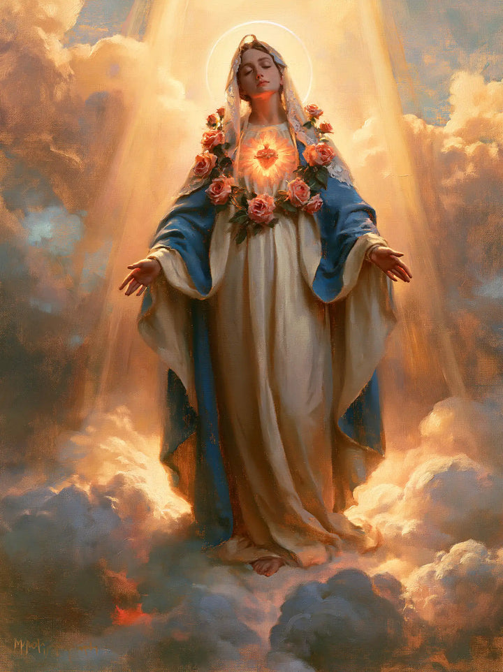 Le Cœur immaculé de Marie — Le Cœur fleuri dans la robe verticale