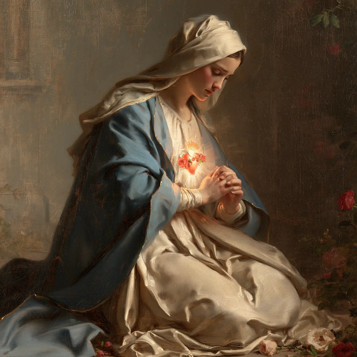 Le Cœur immaculé de Marie — La Prière de profil dans le silence brun