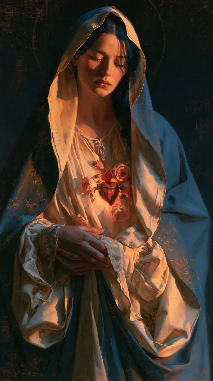Immaculate Heart of Mary - Midnight Blue Chiaroscuro · Portrait n° 3