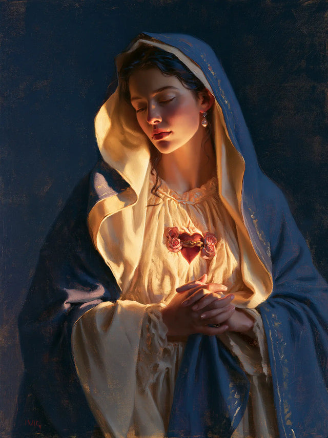 Immaculate Heart of Mary - Midnight Blue Chiaroscuro · Portrait n° 17