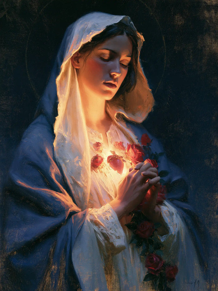 Le Cœur immaculé de Marie — La Prière embrasée entre les roses
