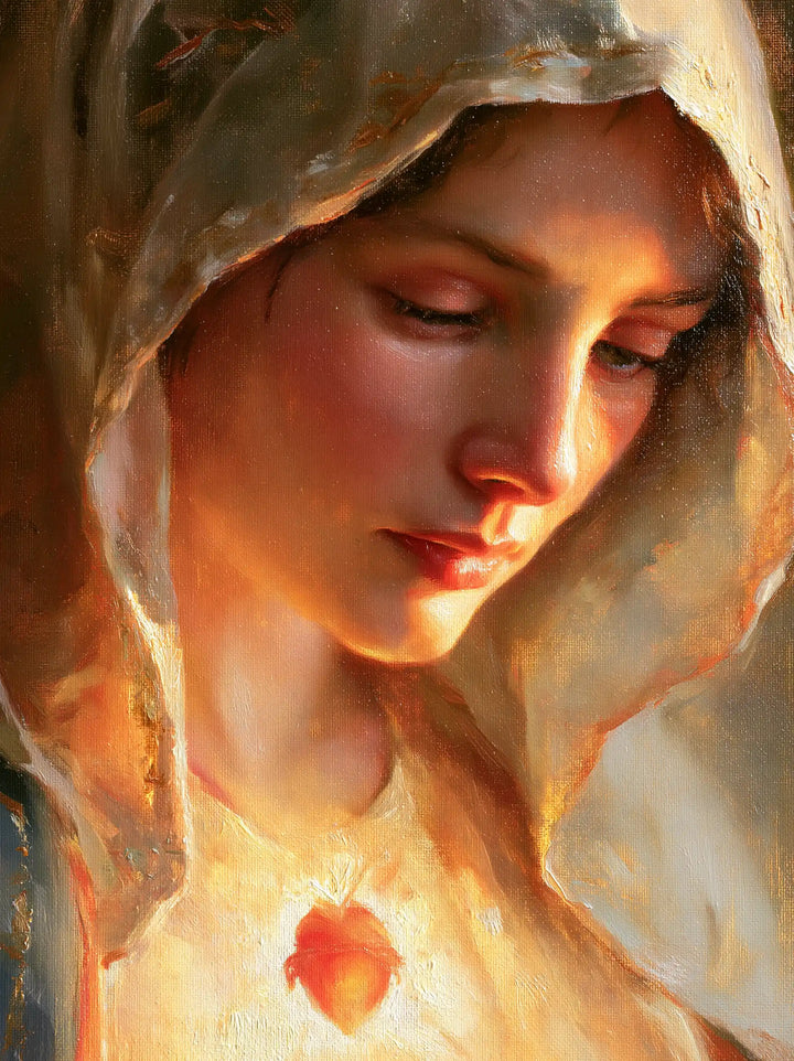 Le Cœur immaculé de Marie — Le Reflet corail sur le visage recueilli