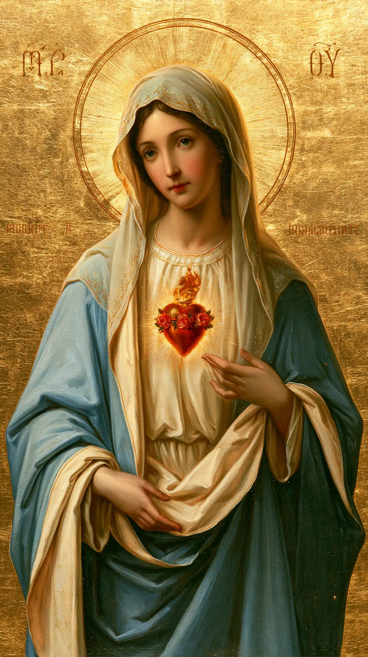 Le Cœur immaculé de Marie — Le Cœur et le pli retenu sous l’auréole