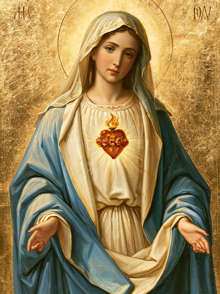 Le Cœur immaculé de Marie — La Robe ceinturée et les mains ouvertes