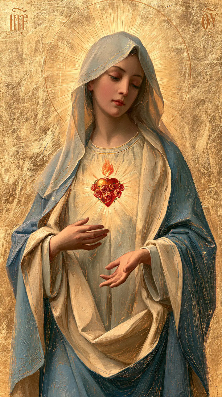 Le Cœur immaculé de Marie — Le Regard baissé vers la paume ouverte