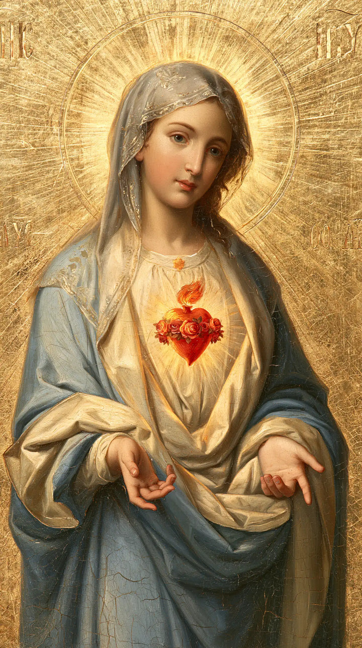 Le Cœur immaculé de Marie — Le Halo rayonnant et les paumes en coupe