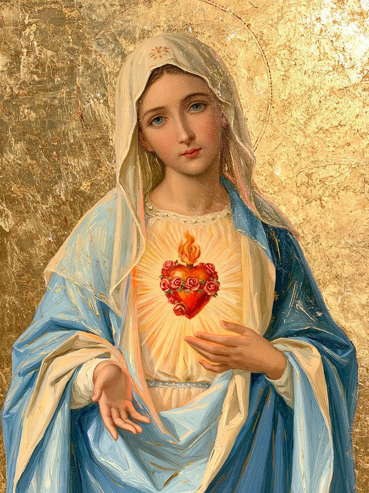 Le Cœur immaculé de Marie — Le Geste offert dans l’azur pâle