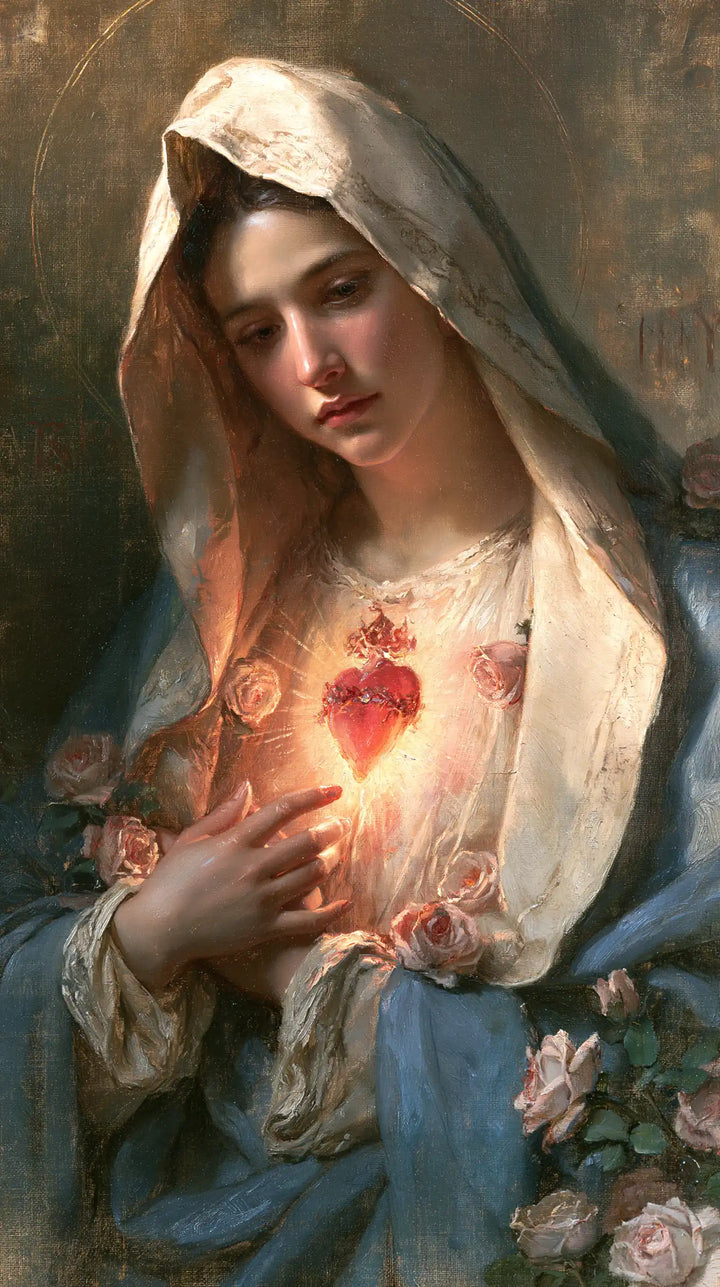 Le Cœur immaculé de Marie — La Lumière rose dans le geste du cœur