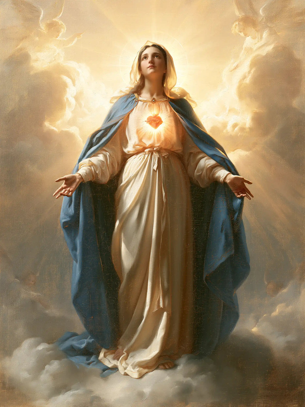 Le Cœur immaculé de Marie — La Robe claire entre les colonnes de nuées