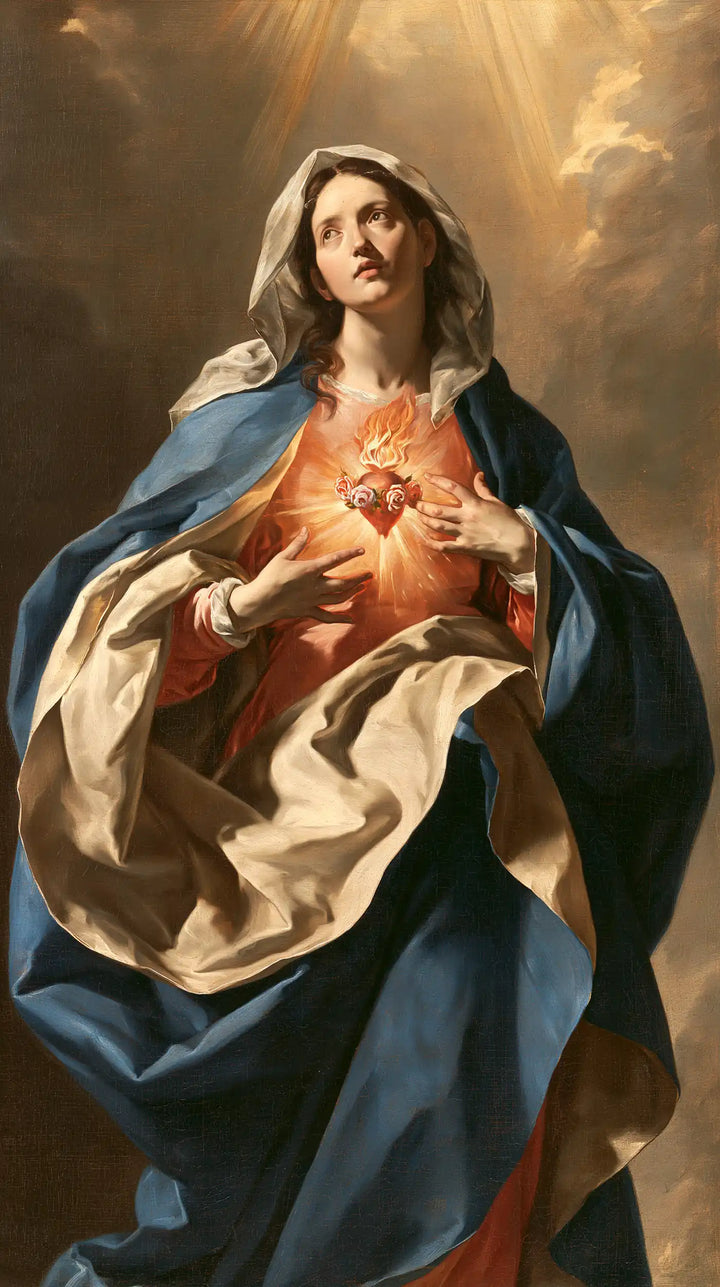 Le Cœur immaculé de Marie — Le Regard élevé au-dessus de l’écharpe claire