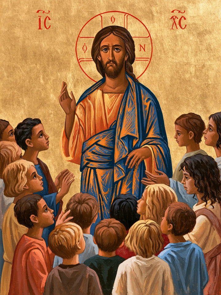 Jésus et les enfants — Le Bleu royal au milieu des petits