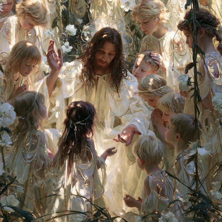 Jésus et les enfants — La Petite Main vers la paume