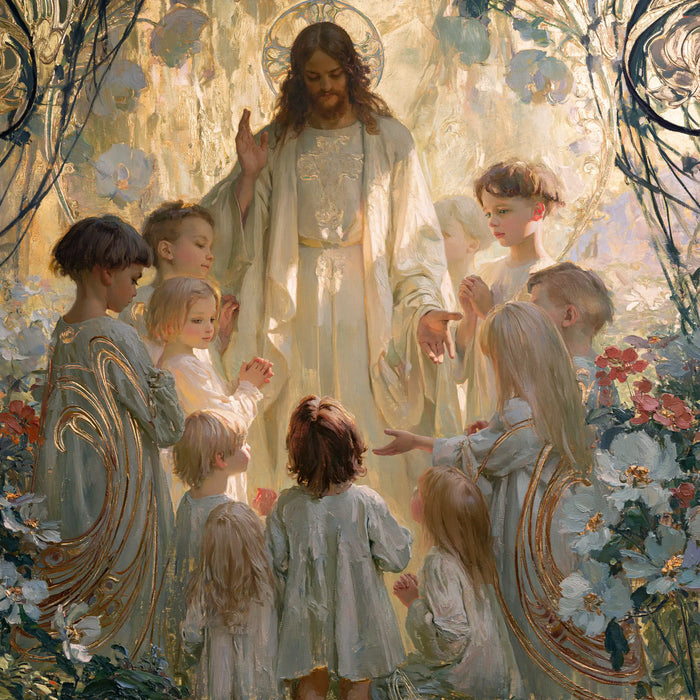 Jésus et les enfants — Le Jardin des robes turquoise