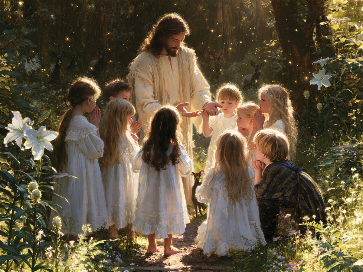 Jésus et les enfants — La Rencontre au sentier des lis