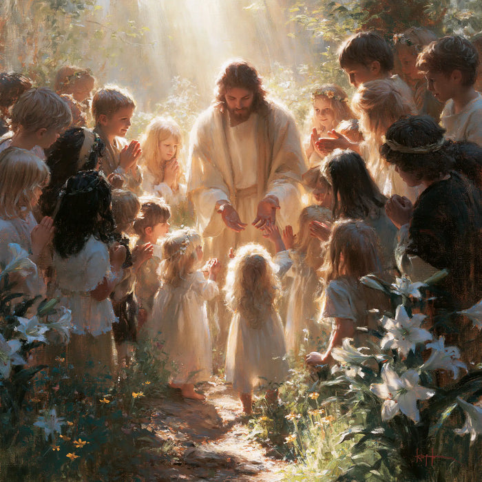 Jésus et les enfants — Le Rayon sur les deux petites silhouettes