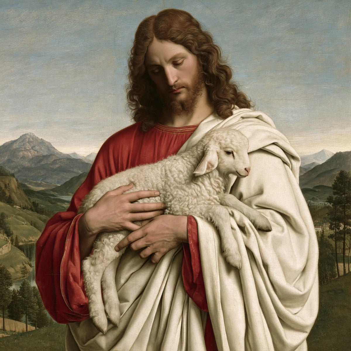 Jésus et l’Agneau — Le Repos au pli du manteau clair