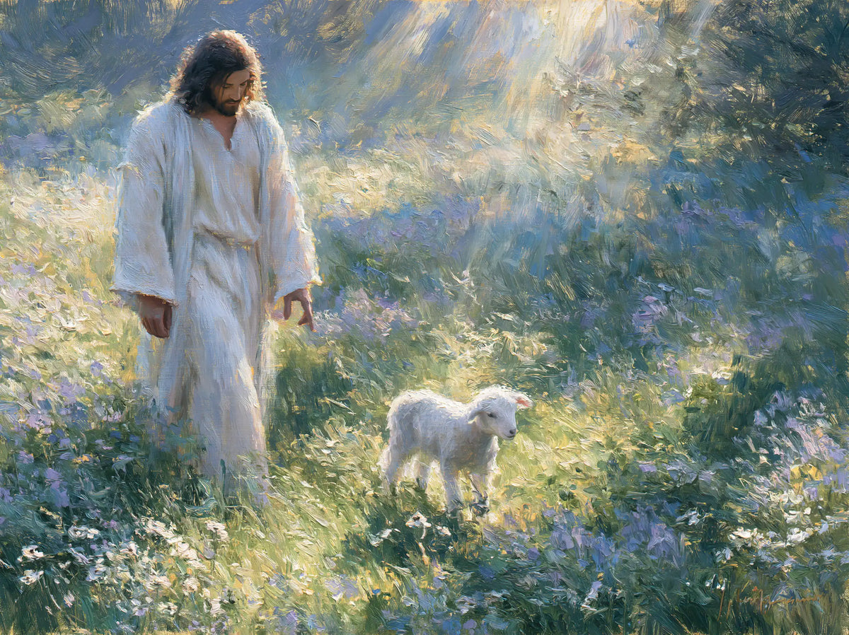 Jésus et l’Agneau — Le Jardin traversé de lumière