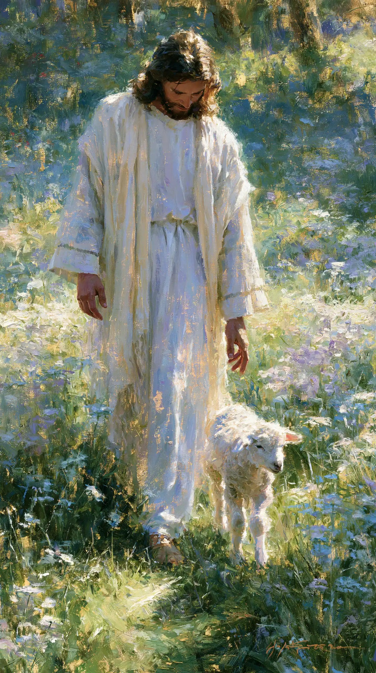 Jésus et l’Agneau — La Présence au détour des fleurs
