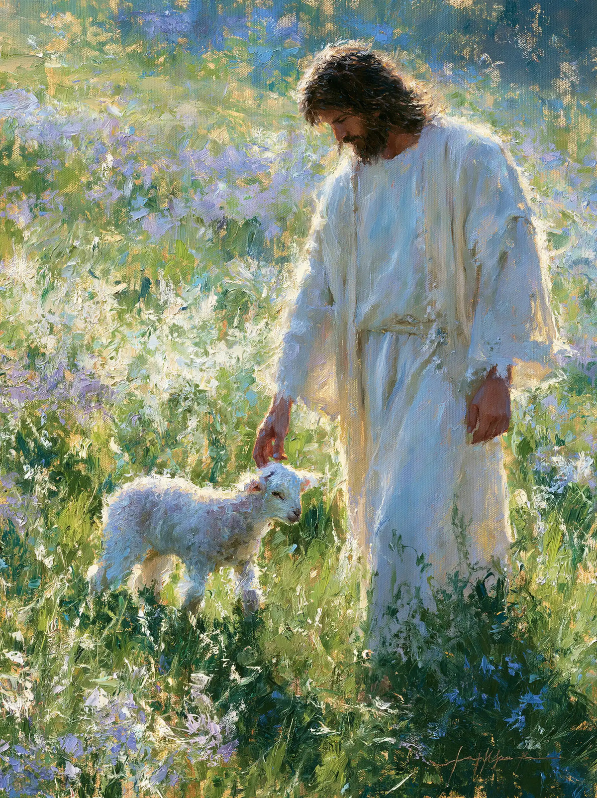 Jésus et l’Agneau — Le Dialogue des fleurs et de la laine