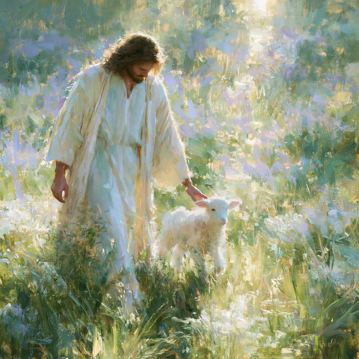 Jésus et l’Agneau — Le Jardin des blancheurs légères