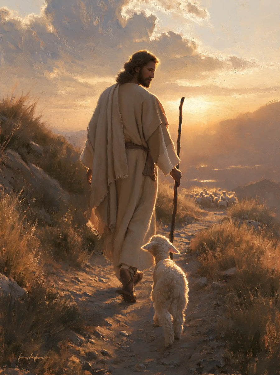 Jesus and the Lamb - Jesus Guiding the Lamb · Portrait n° 10