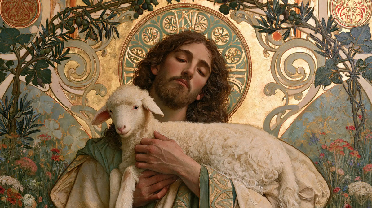 Jésus et l’Agneau — Le Repos sous la rosace verte