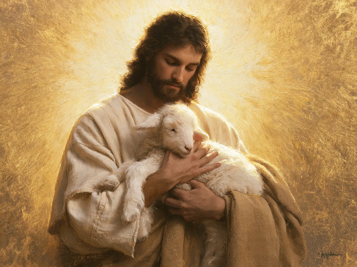 Jesus and the Lamb - Sacred Gold · Landscape n° 4