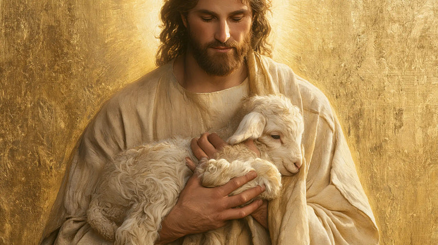 Jesus and the Lamb - Sacred Gold · Landscape n° 12