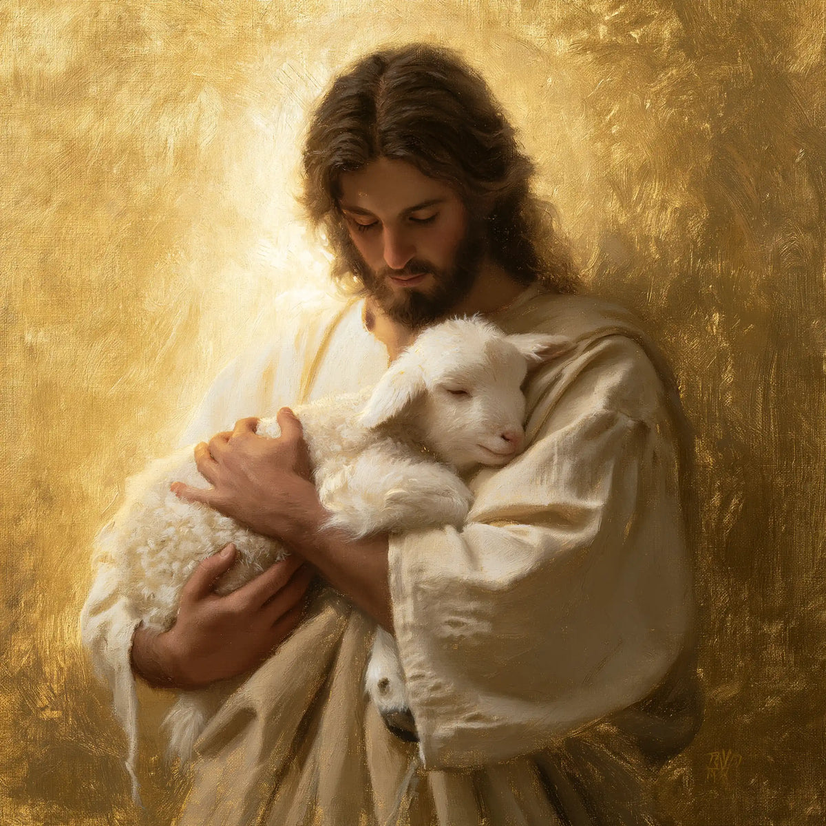 Jésus et l’Agneau — Le Regard dans la chaleur du refuge