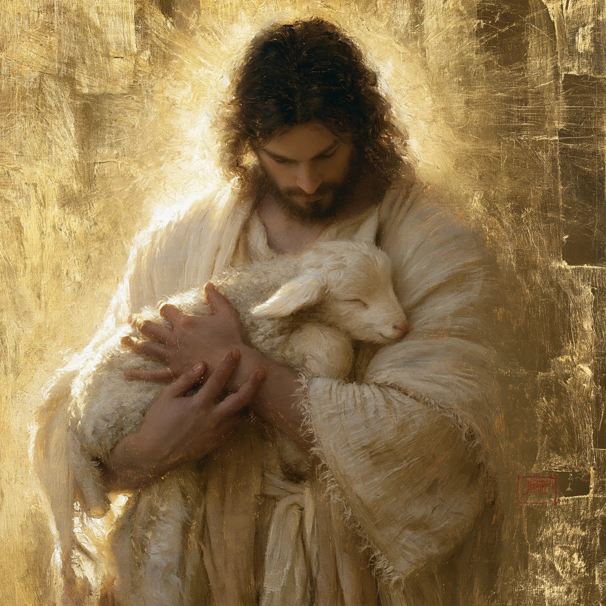 Jésus et l’Agneau — Le Petit Sommeil sous les mains croisées