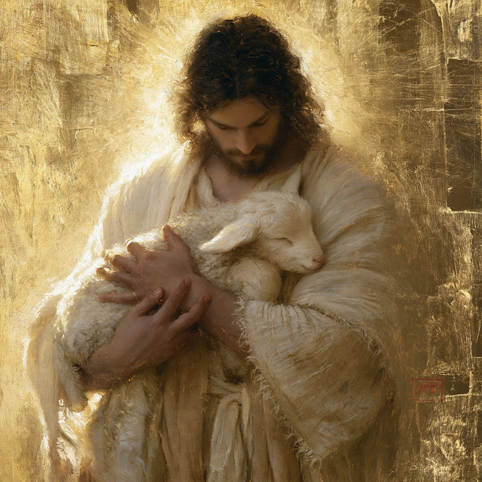 Jésus et l’Agneau — Le Petit Sommeil sous les mains croisées