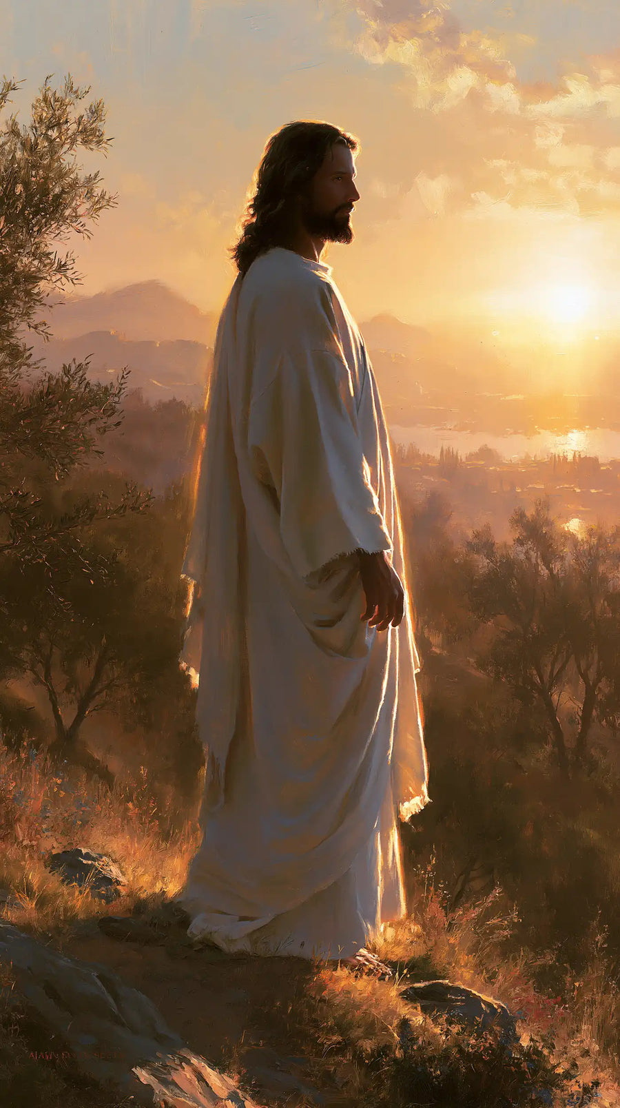 Jésus au coucher du soleil - Silence sacré · Portrait n° 1