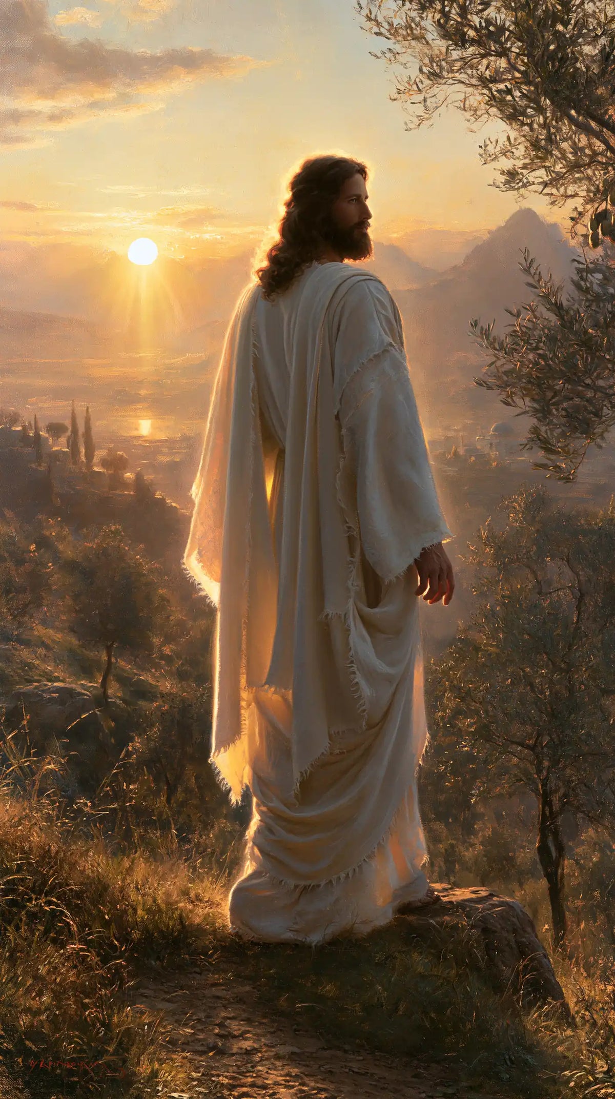 Jésus au coucher du soleil - Silence sacré · Portrait n° 6