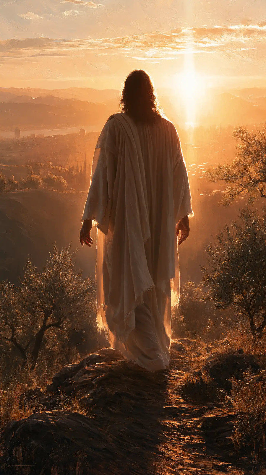 Jésus au coucher du soleil - Silence sacré · Portrait n° 12