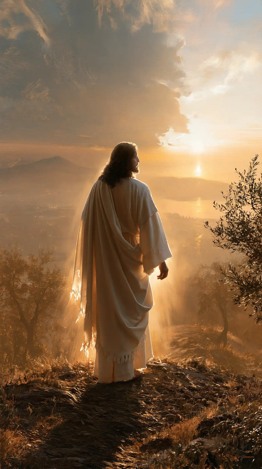 Jésus au coucher du soleil - Silence sacré · Portrait n° 13