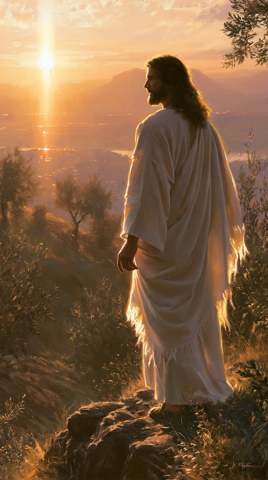 Jésus au coucher du soleil - Silence sacré · Portrait n° 14