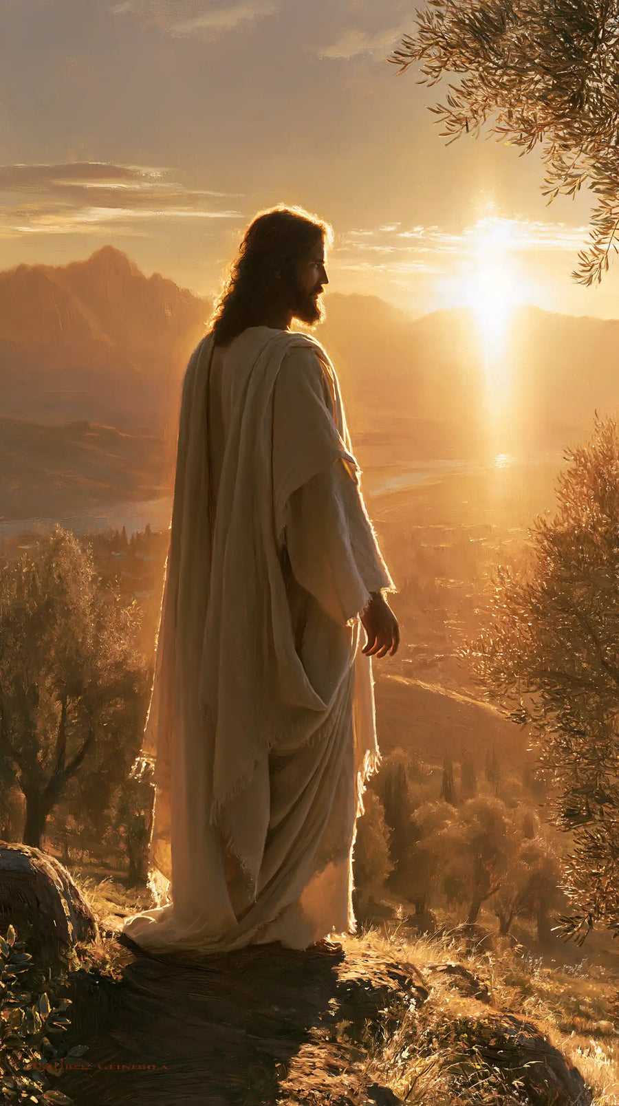 Jésus au coucher du soleil - Silence sacré · Portrait n° 16