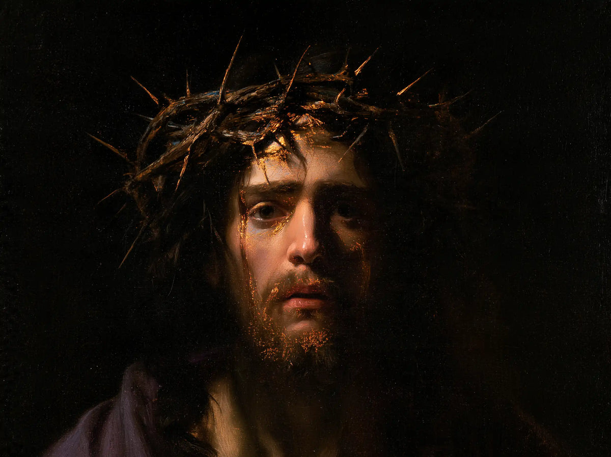 Jésus couronné d’épines — Le Manteau violet dans la nuit