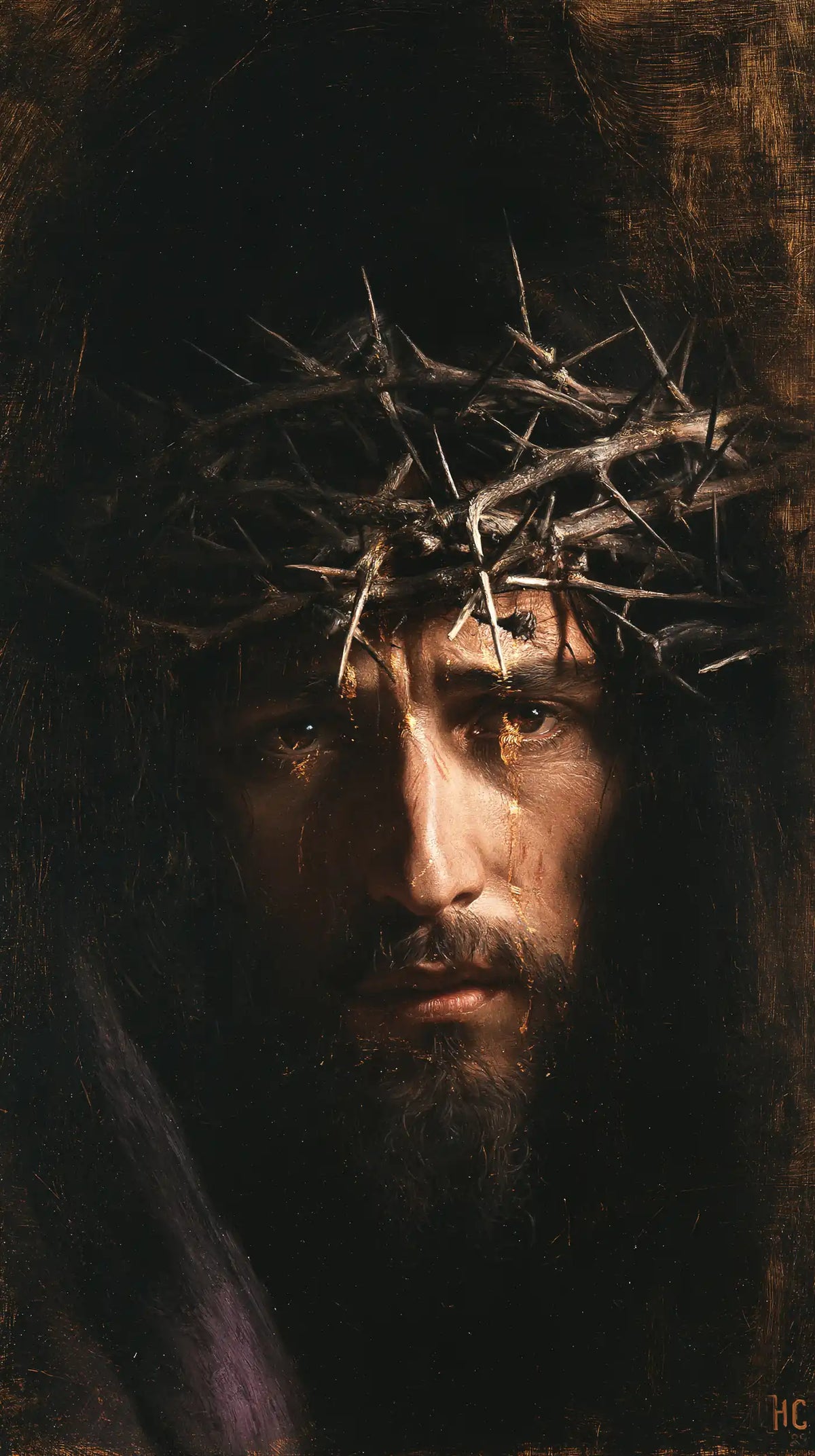 Jésus couronné d’épines — Les Ronces pâles sur le front sombre