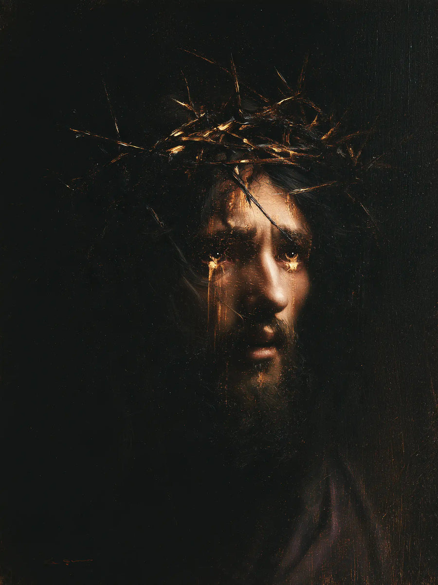 Jesus Crowned with Thorns - Black and Gold · Portrait n° 10