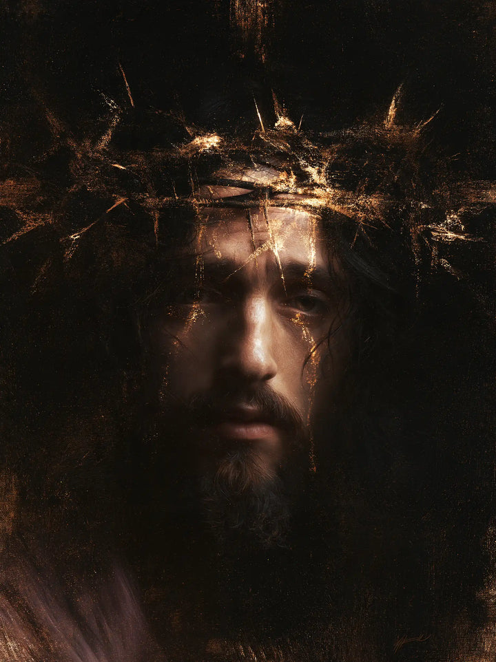Jésus couronné d’épines — Le Front aux filets de lumière