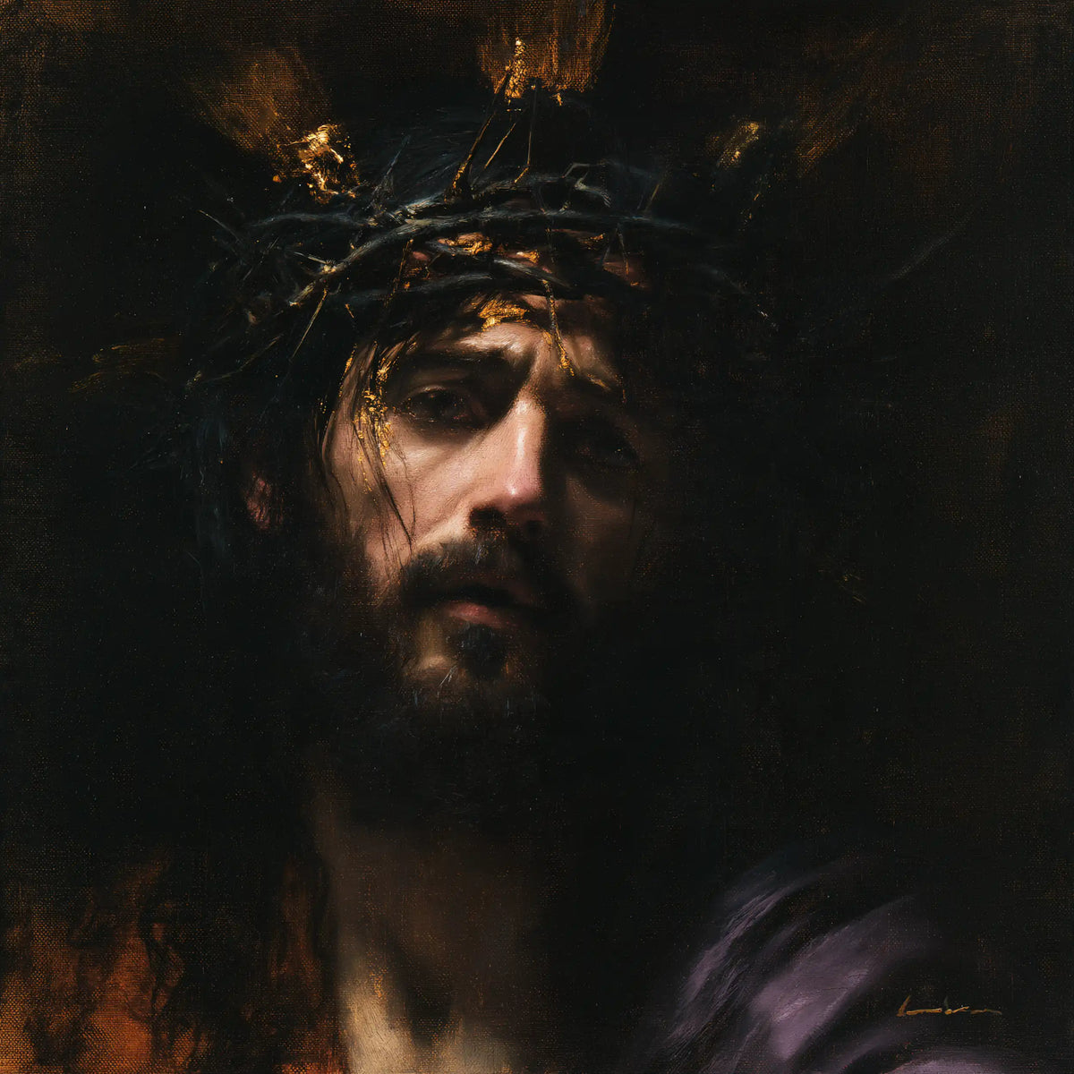 Jésus couronné d’épines — Les Traits graves sous les éclats